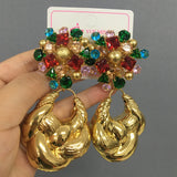 Golden Drop Hoop Earrings for Girls Small Jewelry Party