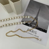 Pearl Shell Chain Belt Metal Thin Slim Waist Belts Dress Skirt Wild Waistbands