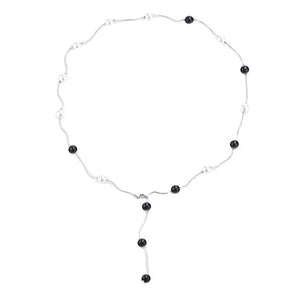 Women Pearl Stone Long Chain Pendant Necklace Jewelry Gift