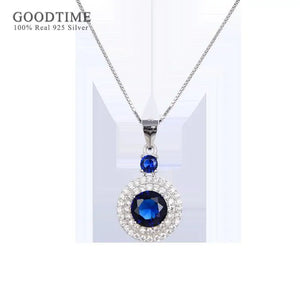 925 Sterling Silver Zircon Pendant Necklace Anniversary Gift