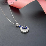 925 Sterling Silver Zircon Pendant Necklace Anniversary Gift