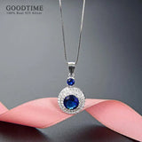 925 Sterling Silver Zircon Pendant Necklace Anniversary Gift