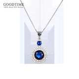 925 Sterling Silver Zircon Pendant Necklace Anniversary Gift