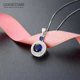 925 Sterling Silver Zircon Pendant Necklace Anniversary Gift