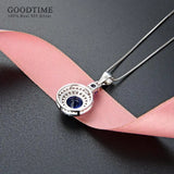 925 Sterling Silver Zircon Pendant Necklace Anniversary Gift