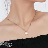 Women Stainless Steel Roman Numeral Shell Necklace