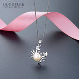 925 Sterling Silver Necklace with Freshwater Pearl Crab Shape Pendant