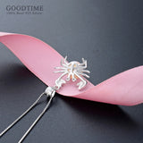 925 Sterling Silver Necklace with Freshwater Pearl Crab Shape Pendant