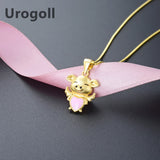 925 Silver Piglet Pendant Necklace Love Chain Girl Jewelry