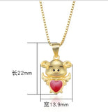 925 Silver Piglet Pendant Necklace Love Chain Girl Jewelry