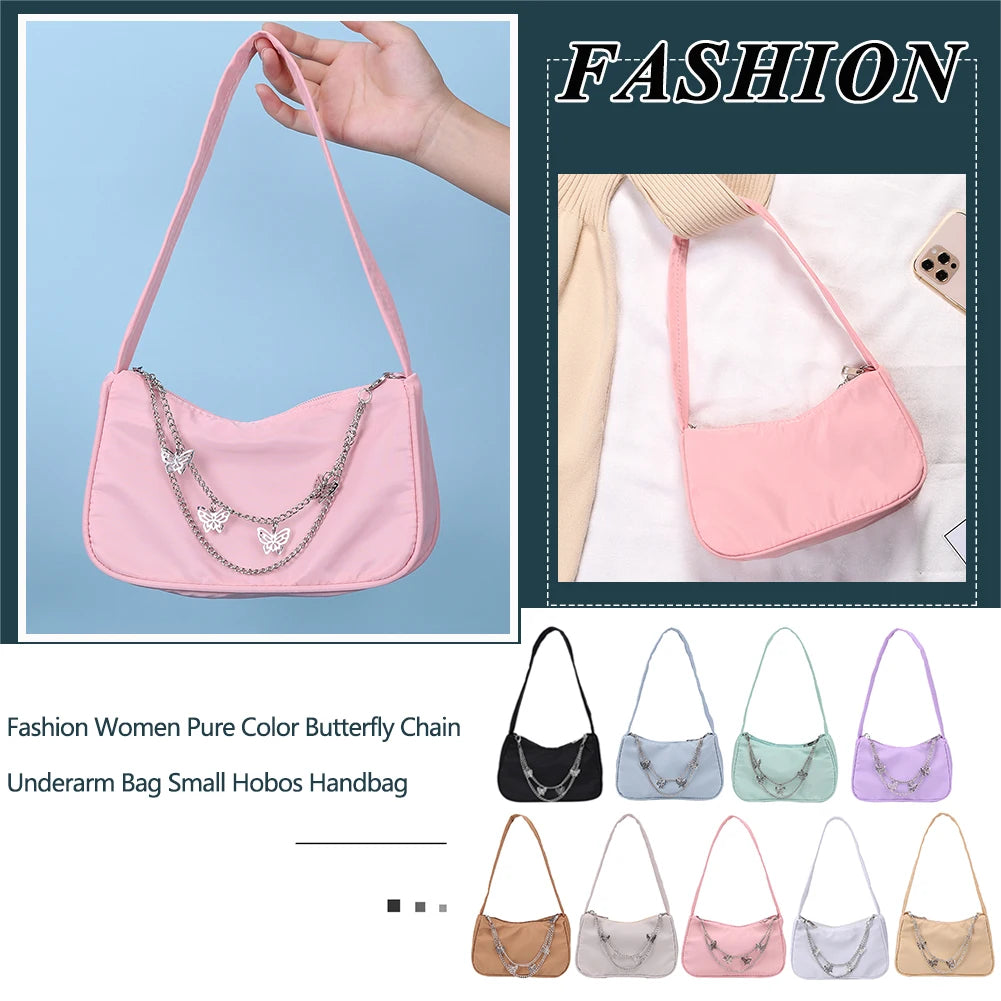 Women Butterfly Chain Shoulder Bag Small Hobos Handbags