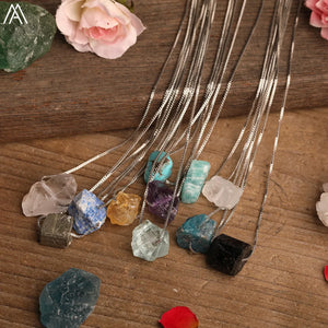 Women Quartz Crystal Adjustable Necklace with Natural Lapis Tourmaline Beads