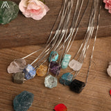 Women Quartz Crystal Adjustable Necklace with Natural Lapis Tourmaline Beads