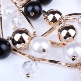 Women's Faux Pearl Multilayer Chain Bib Necklace