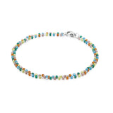 Silver Letters Stainless Steel Bracelet with Rose Bead Chain