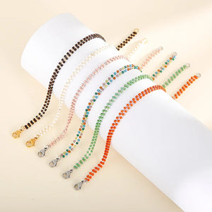 Silver Letters Stainless Steel Bracelet with Rose Bead Chain