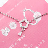 Women Silver Heart Star Bracelet Wedding Gift