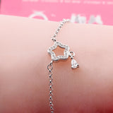 Women Silver Heart Star Bracelet Wedding Gift