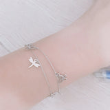 Women Silver Stainless Steel Star Butterfly Dragonfly No Fade Bracelets Bangles