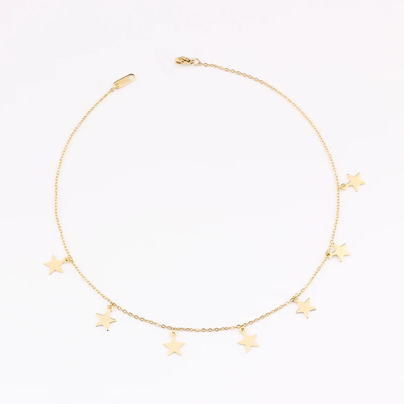 Women Stainless Steel Star Butterfly Necklace