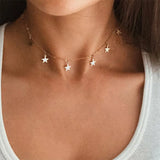 Women Stainless Steel Star Butterfly Necklace
