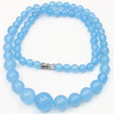 Aquamarines Stone Crystal Bead Necklace 18inch