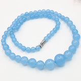 Aquamarines Stone Crystal Bead Necklace 18inch