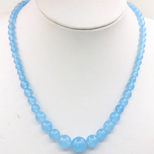 Aquamarines Stone Crystal Bead Necklace 18inch