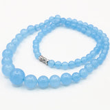 Aquamarines Stone Crystal Bead Necklace 18inch