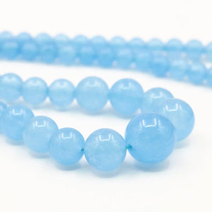 Aquamarines Stone Crystal Bead Necklace 18inch