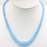 Aquamarines Stone Crystal Bead Necklace 18inch