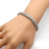Women Twist Valve Open Bangle Bracelet Twisted Titanium Steel Cuff Jewelry