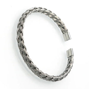 Women Twist Valve Open Bangle Bracelet Twisted Titanium Steel Cuff Jewelry
