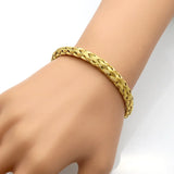 Women Twist Valve Open Bangle Bracelet Twisted Titanium Steel Cuff Jewelry