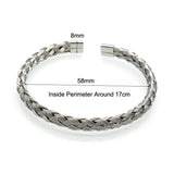 Women Twist Valve Open Bangle Bracelet Twisted Titanium Steel Cuff Jewelry