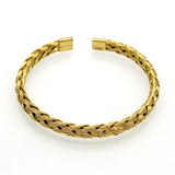 Women Twist Valve Open Bangle Bracelet Twisted Titanium Steel Cuff Jewelry