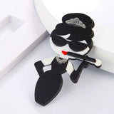 Women Cigarette Holder Acrylic Brooches Ladies Scarf Buckle