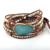 5 Strands Wrap Bracelets Mixed Stone Crystal Bohemian Bracelet