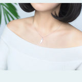 Angel Wings Bird Feather Pendant Necklace in Sterling Silver