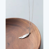 Angel Wings Bird Feather Pendant Necklace in Sterling Silver