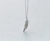 Angel Wings Bird Feather Pendant Necklace in Sterling Silver