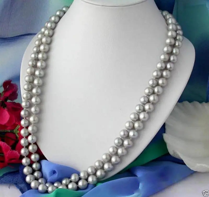 Gray Freshwater Pearl Necklace 34''