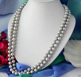 Gray Freshwater Pearl Necklace 34''
