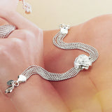 925 Silver Bracelet with Rose Pendant