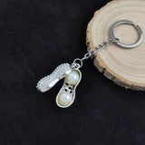 Women's Alloy Pearl Peanut Pendant Keychain for Car Backpack
