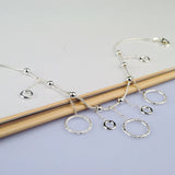 925 Sterling Silver Circle Anklet For Women Long Tassel Round Bead Snake Chain