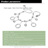 925 Sterling Silver Circle Anklet For Women Long Tassel Round Bead Snake Chain