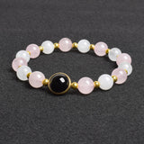 Natural Amethyst Jades Agates Stone Beads Bracelet for Women