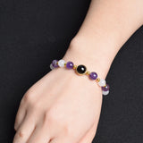 Natural Amethyst Jades Agates Stone Beads Bracelet for Women