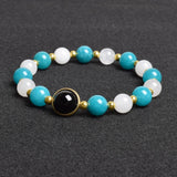 Natural Amethyst Jades Agates Stone Beads Bracelet for Women